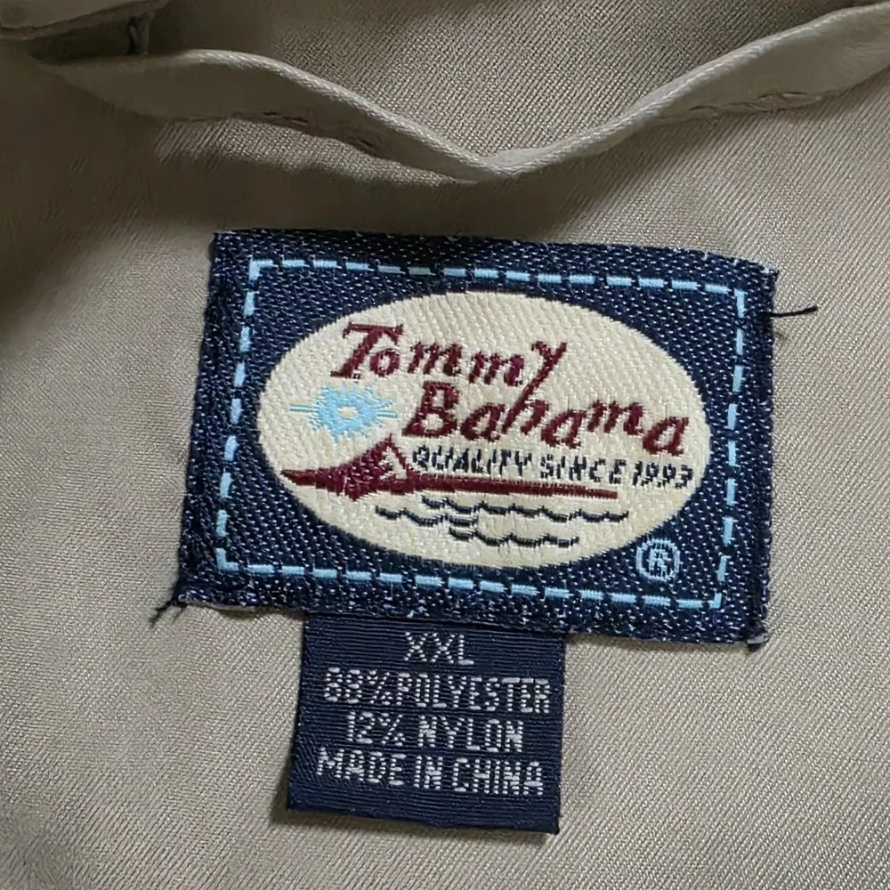 Tommy Bahama Birdie Zip Golf Windbreaker Pullover Men XXL Beige 1/4 Zip Mercedes